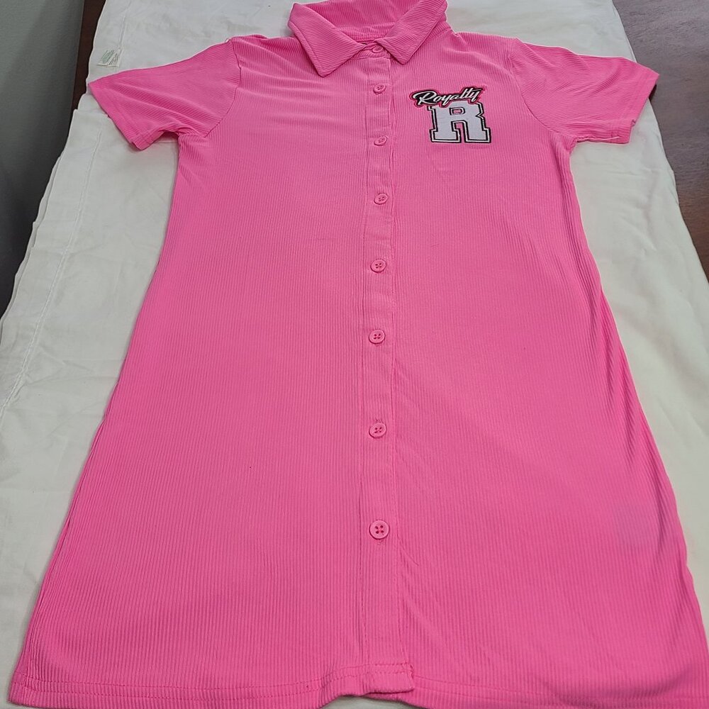 Royalty Neon Pink Dress, Girls- New